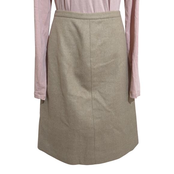 TSE Wool Skirt Sz 14 BeigeA-Line Midi Lined Neutral Career Business NWT MSPR$598 - Picture 2 of 11
